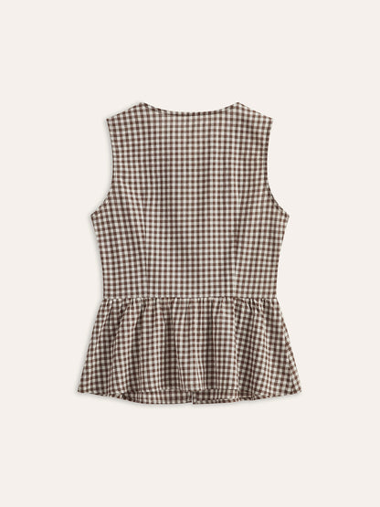 Çizgili Bağlamalı Peplum Üst