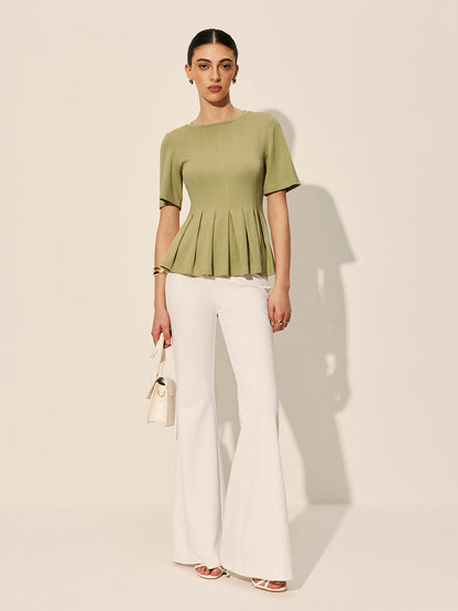 Fırfırlı Peplum Ribanalı Üst