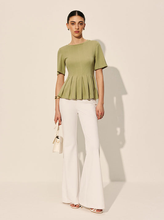 Fırfırlı Peplum Ribanalı Üst
