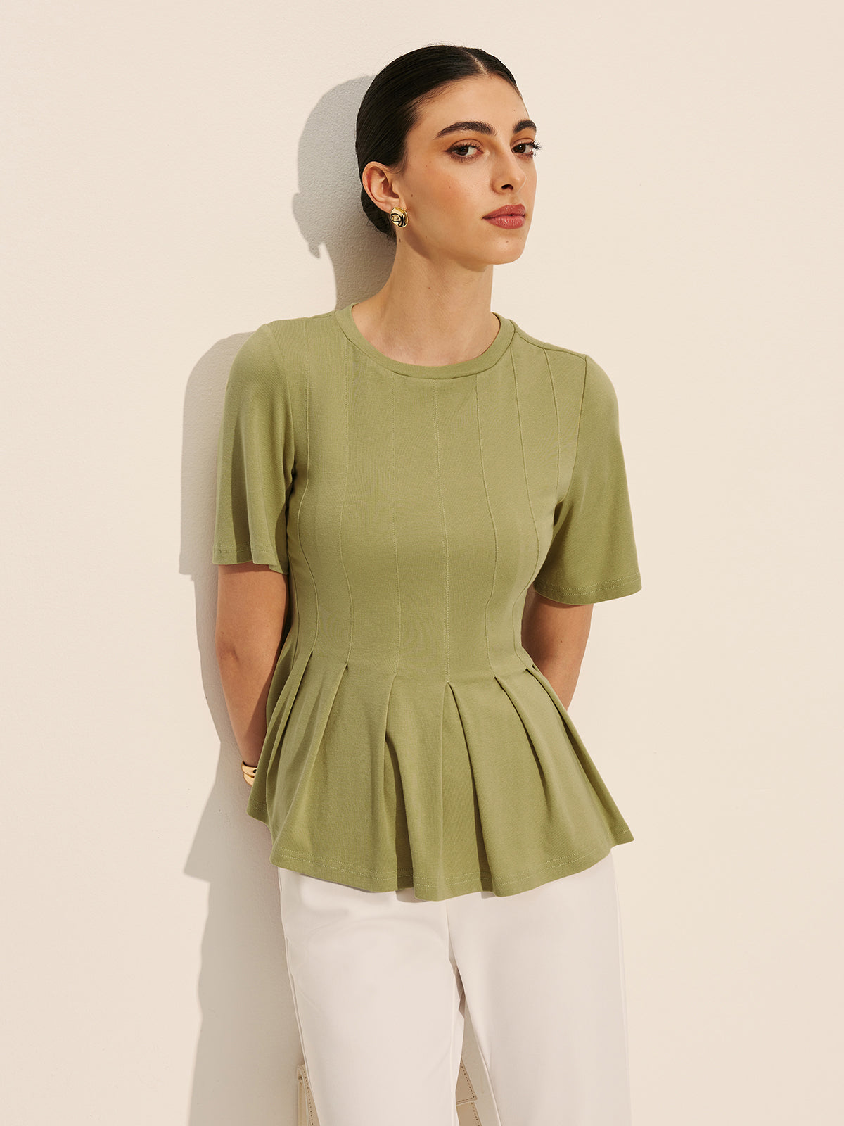 Fırfırlı Peplum Ribanalı Üst