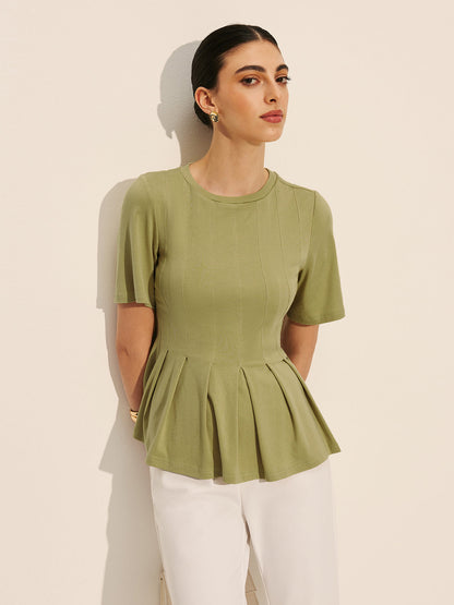 Fırfırlı Peplum Ribanalı Üst