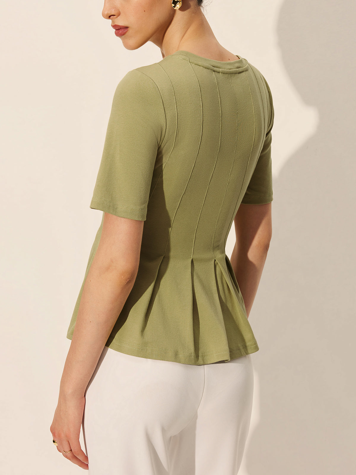 Fırfırlı Peplum Ribanalı Üst