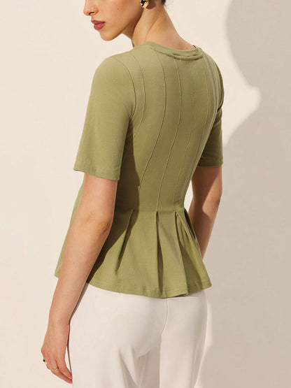 Fırfırlı Peplum Ribanalı Üst