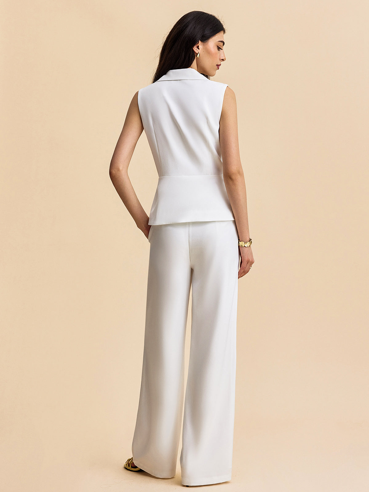 Cepli Düğmeli Kolsuz Pantolon Seti