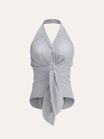 Strappy Top with Striped Design