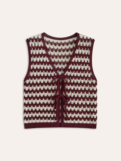 Kontrastli Bow-Tie   Örgü Üst