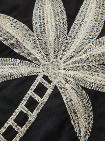 İşlemeli Yüksek Bel Geniş Paça Pantolonlar