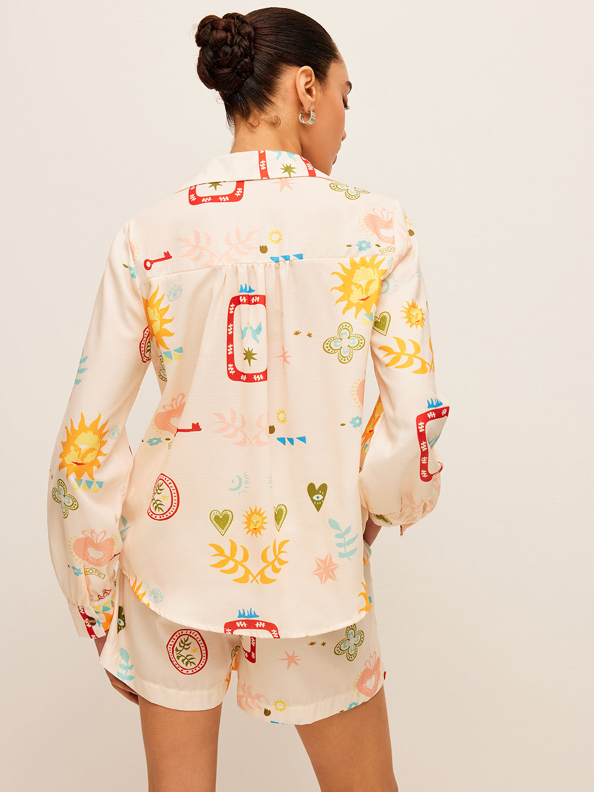 Fırfırlı Desenli Kısa Pantolon Takımı