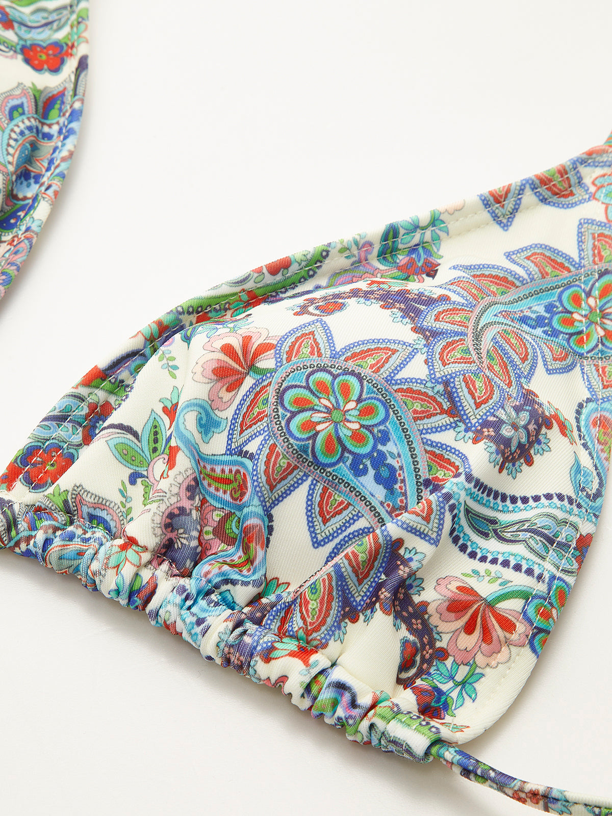 Paisley Desenli Pareo ile Bağlamalı Bikini Seti