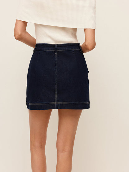 Dekor Ceplerle Denim Etek