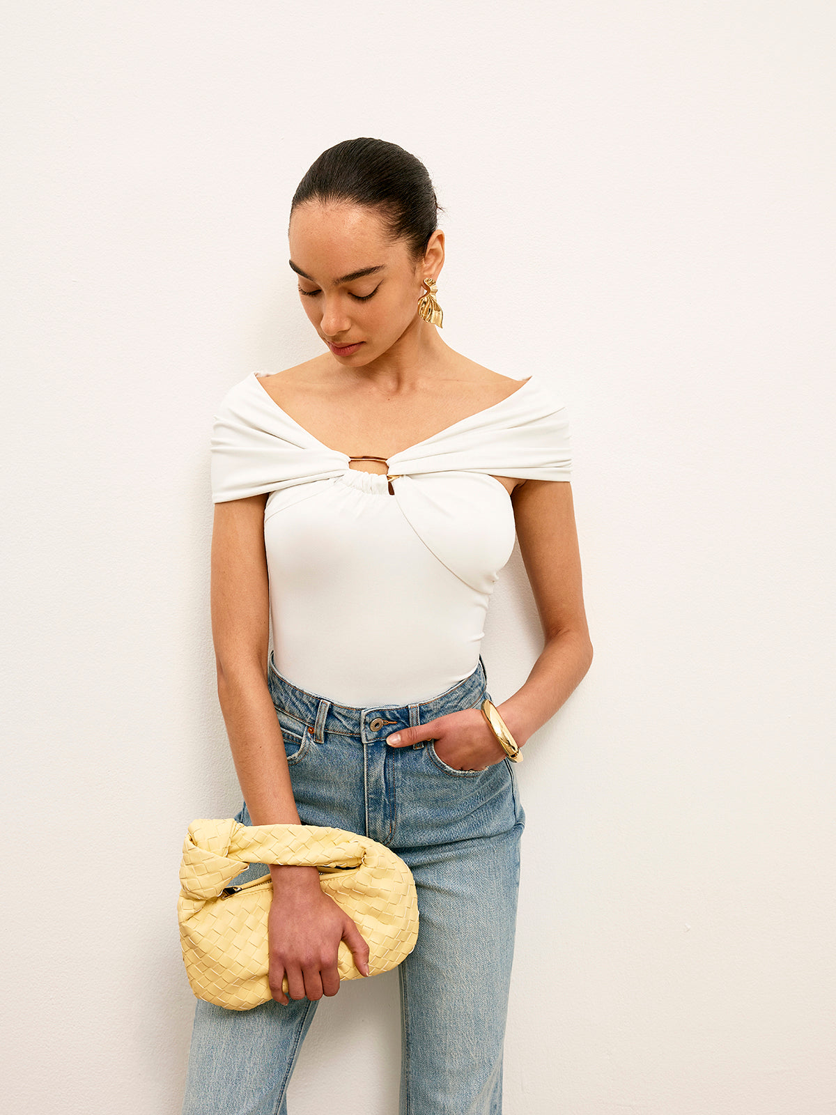 Dönme Ön Metal Halka Detaylı Üst