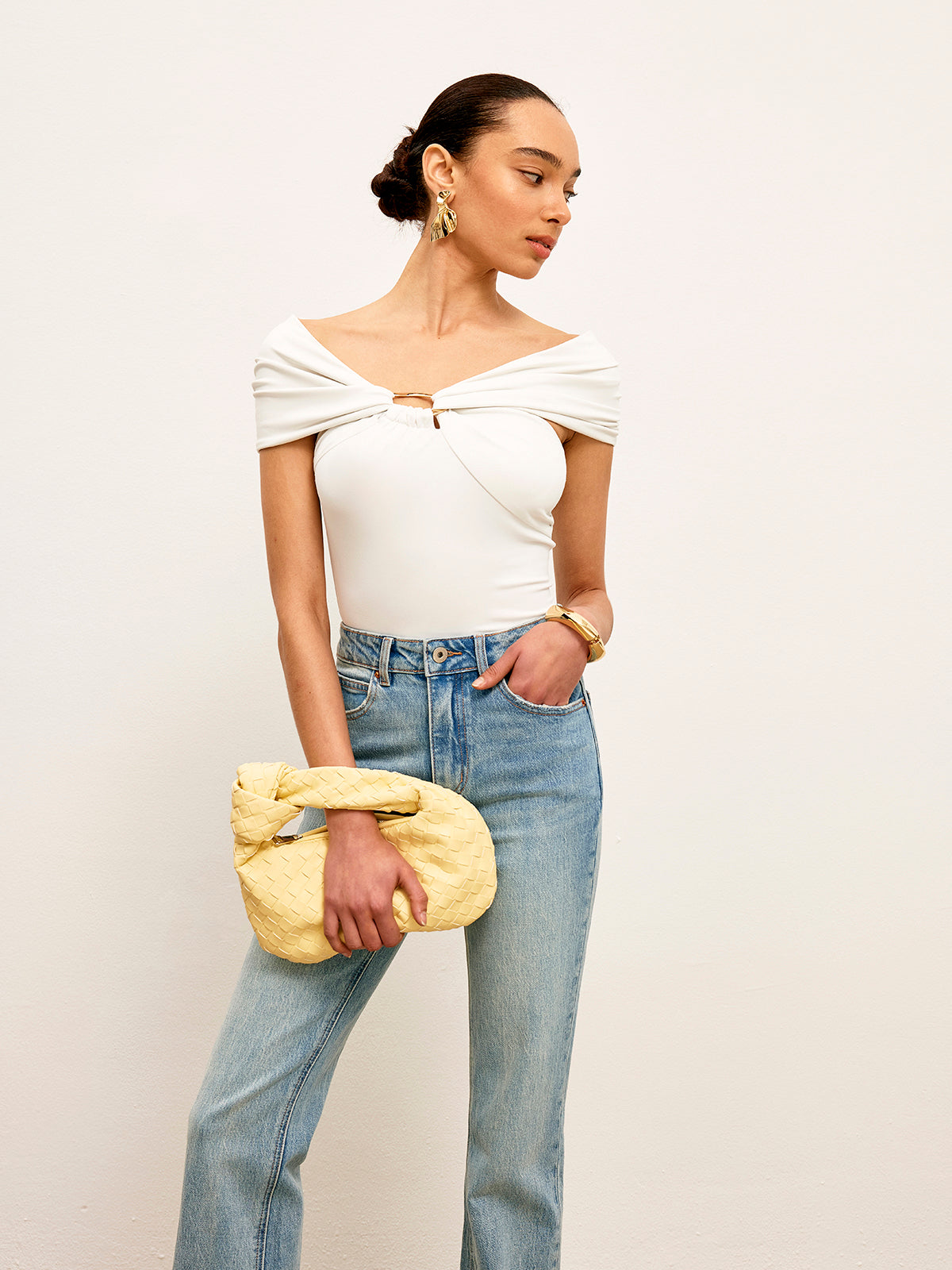 Dönme Ön Metal Halka Detaylı Üst