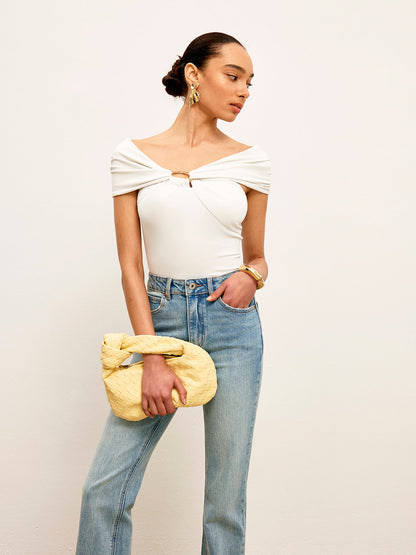 Dönme Ön Metal Halka Detaylı Üst