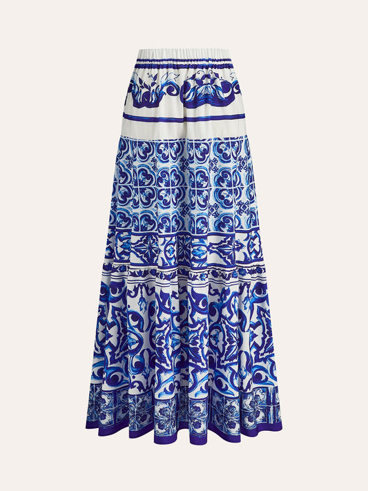Boho Desen Saten Etek