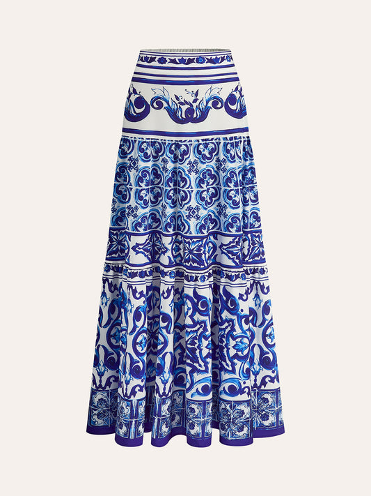 Boho Desen Saten Etek