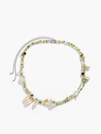 İstiridye Kabukları ve Boncuklarla Süslenmiş Bel Zinciri