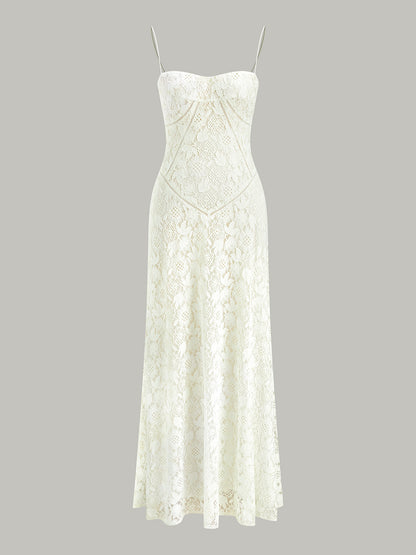 Dantel Spagetti Askılı Elbise