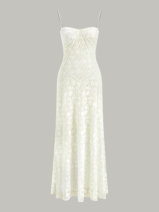 Dantel Spagetti Askılı Elbise
