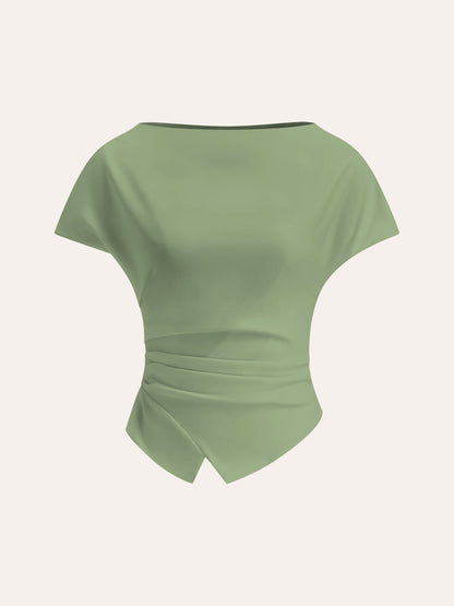 Asimetrik Hem K gathered T-Shirt