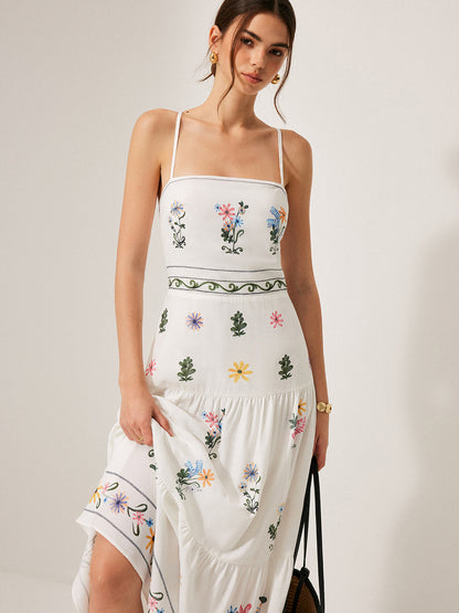 Boho Lace-Up Back Cami Dress