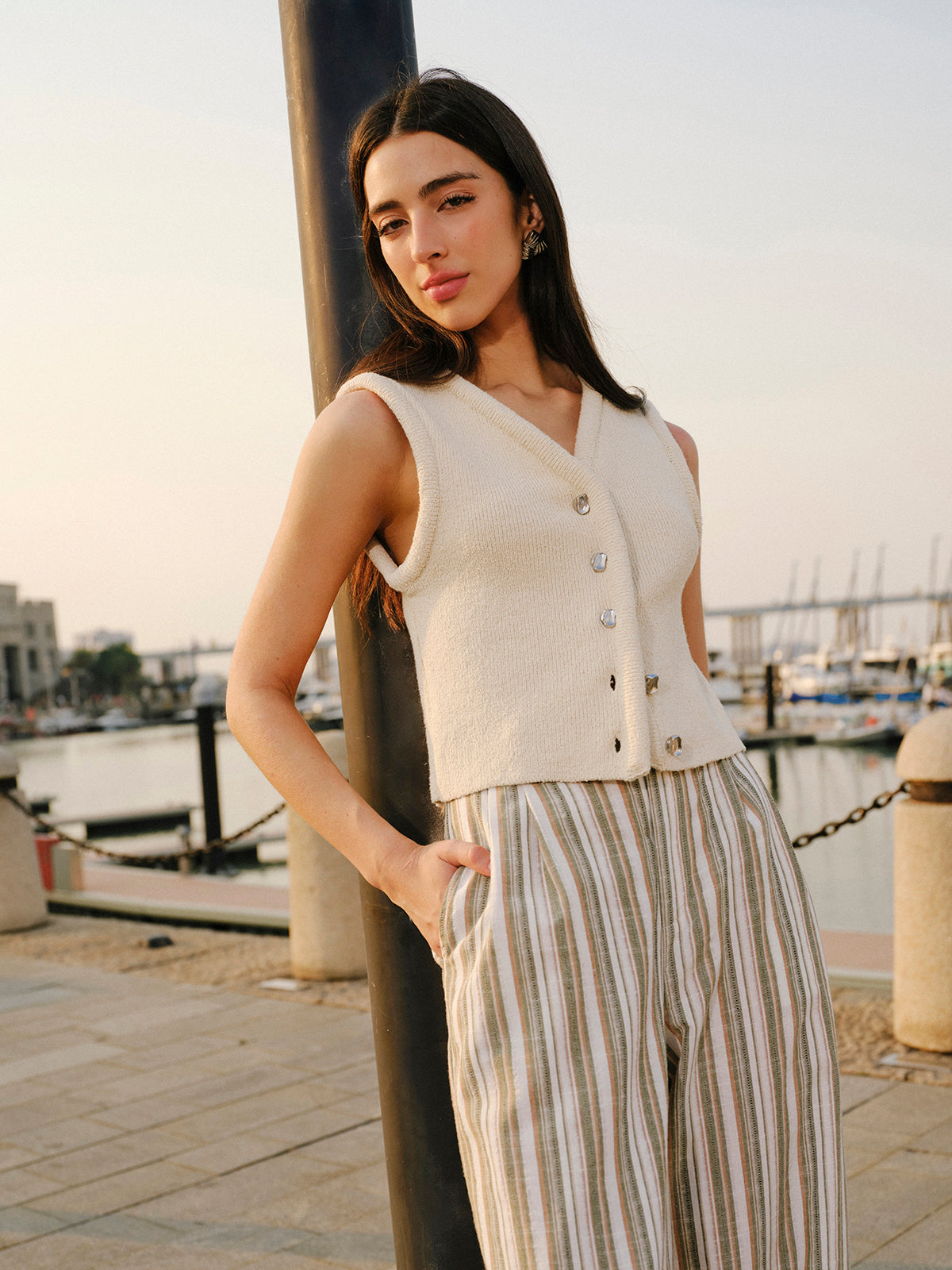 Düğmeli Ön Kazak Yeleği