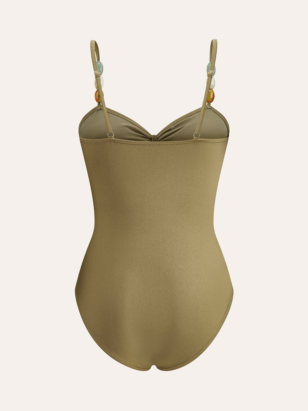 Boncuklu Askılı Kesim Detaylı Tek Parça Mayo