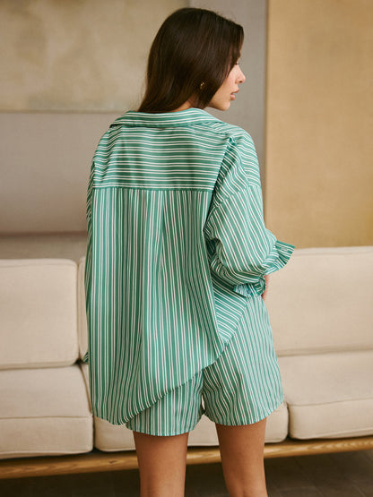 Çizgili Şort Takımı