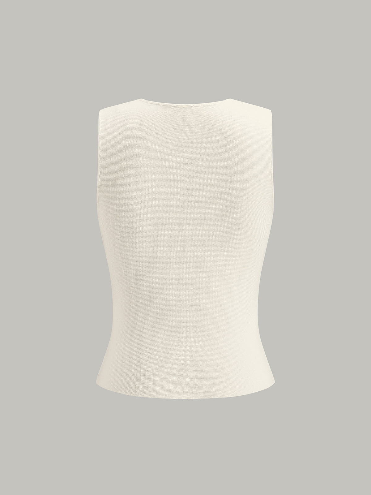 Metal Detaylı V Yaka Yırtmaçlı Süveter