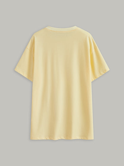 Pamuk Baskı Oversized Tişört