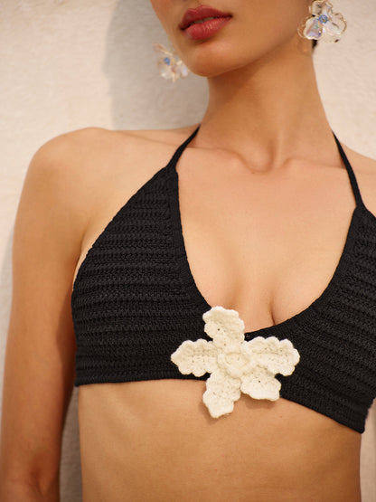 Tığ İşi Çiçekli Bikini Seti