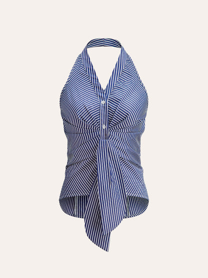 Strappy Top with Striped Design