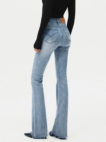 Yüksek Bel Denim Çizgili Jeanler