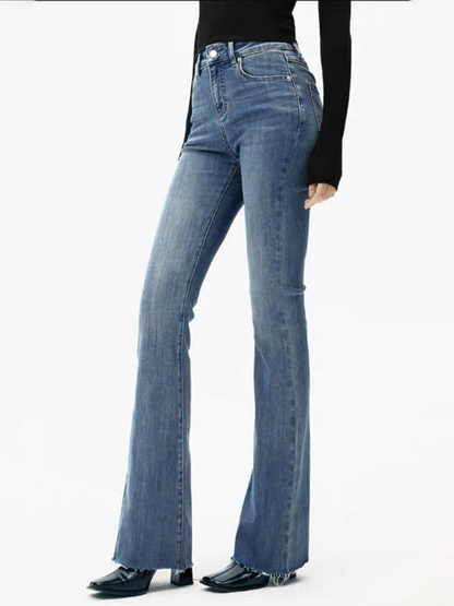 Yüksek Bel Denim Çizgili Jeanler
