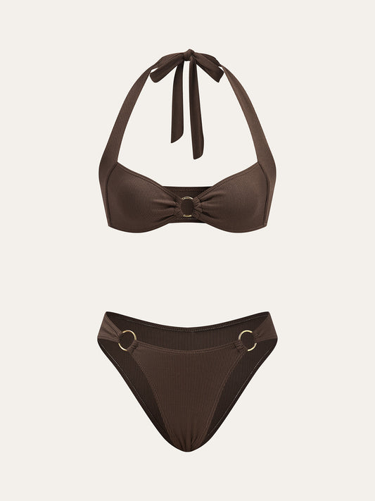 Yüzük Detaylı Halter Bikini Seti