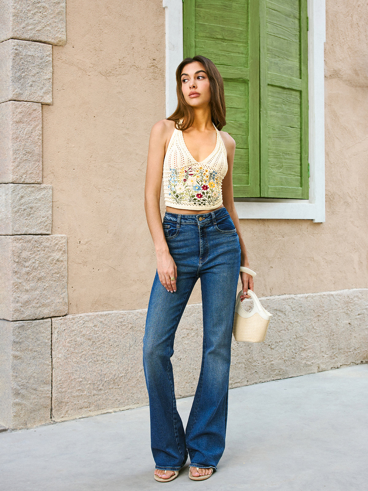 Halat Nakış Bağlamalı Üst