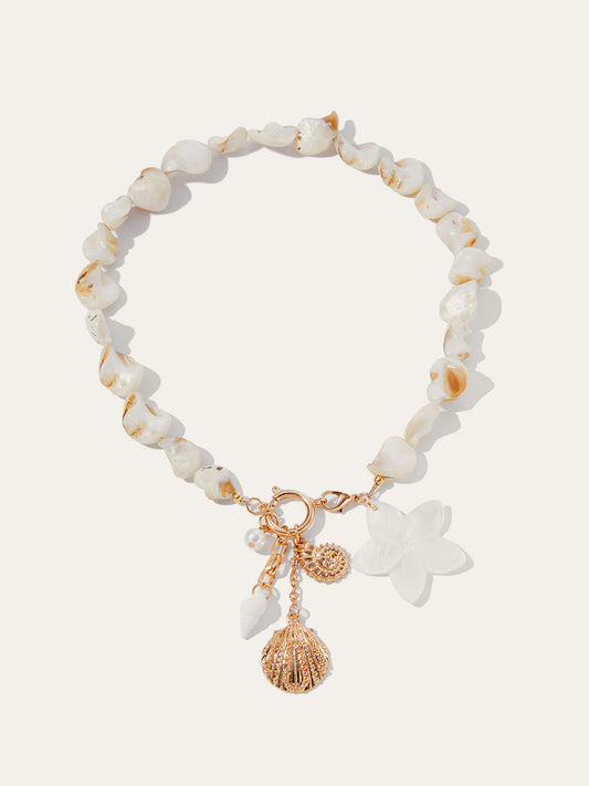 Shell Bead Charm Necklace