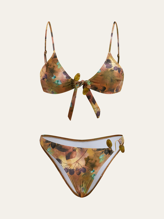 Çiçek Baskılı Bikini Takımı