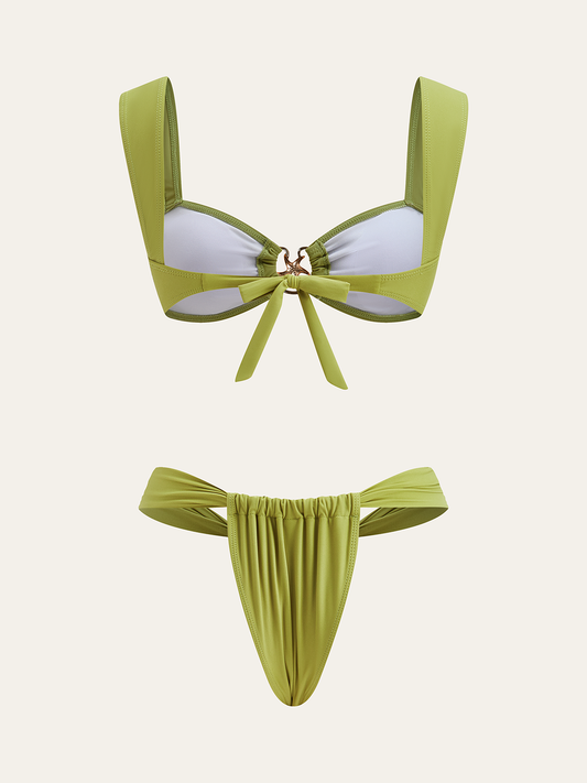 Metal Detaylı Bağlamalı Bikini Seti