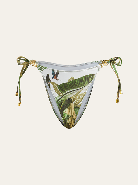 Baskılı Zincir Detaylı Yan Bağlamalı Bikini Altı