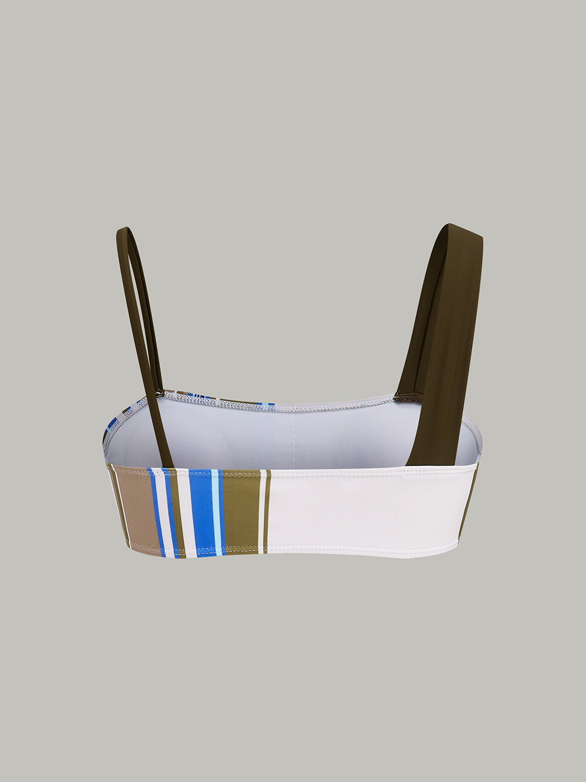 Renk Bloklu Çizgili Bikini Üstü