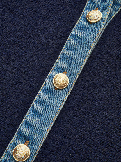 Kot Yakalı Düğmeli Kazak