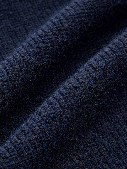 Denim Panel Asimetrik V Yaka Triko Üst