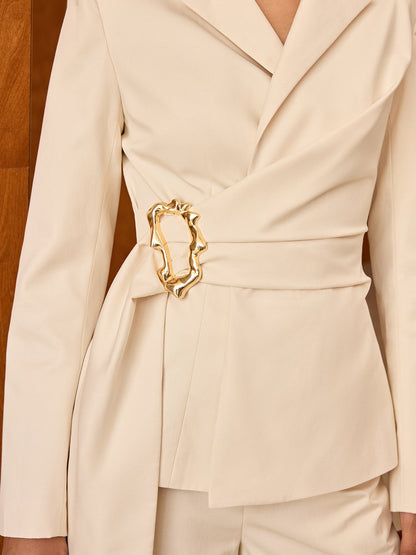 Asimetrik Kemerli Blazer