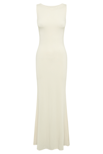 Tarna Kolsuz Slinky Maxi Elbise - Bej