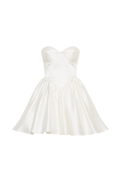 Hollie Korse Mini Elbise - Beyaz