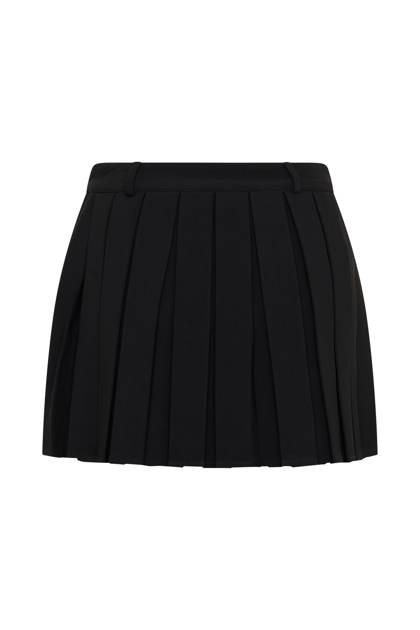 Mura Plise Mini Etek - Siyah