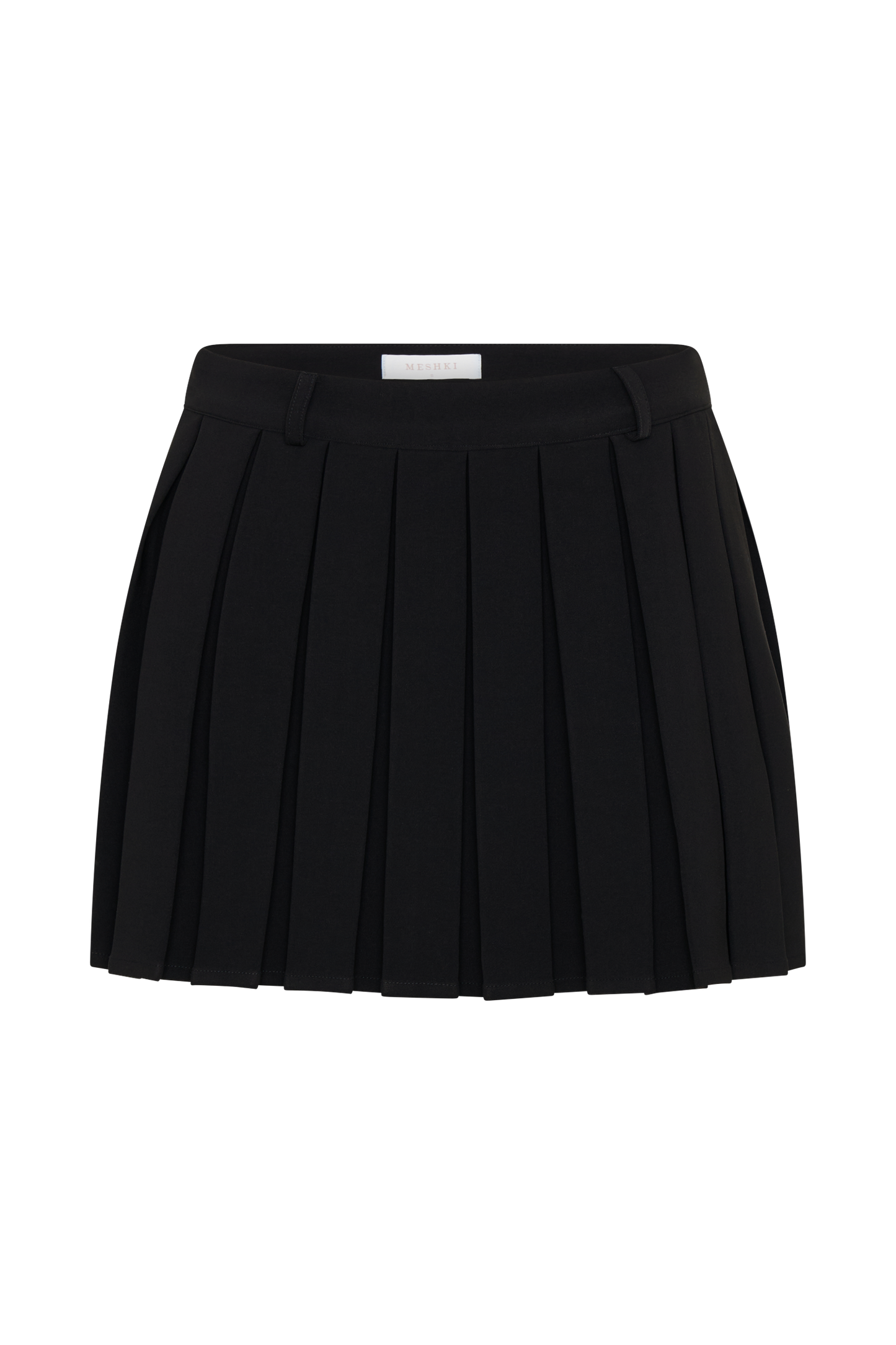 Mura Plise Mini Etek - Siyah