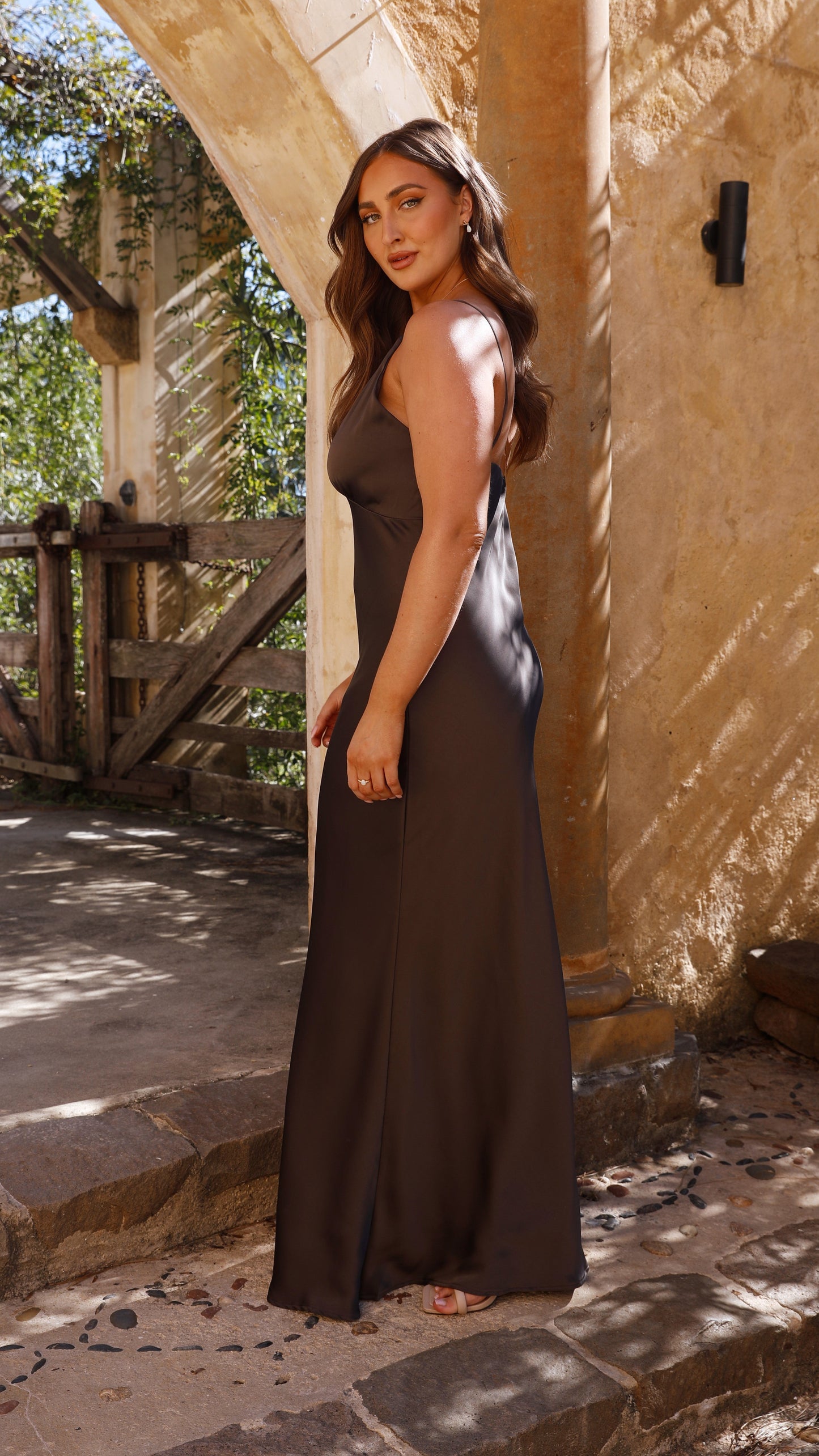Ziah Maxi Elbise - Espresso