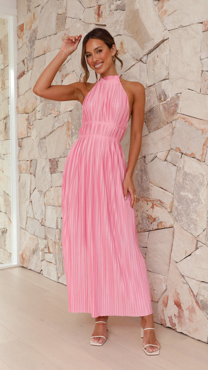 Frances Maxi Elbise - Pembe
