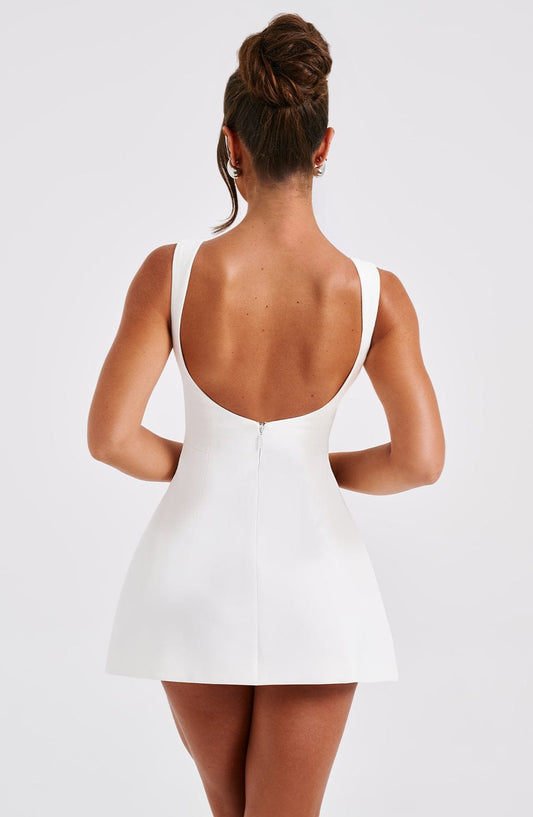 Alana Mini Elbise - Ivory